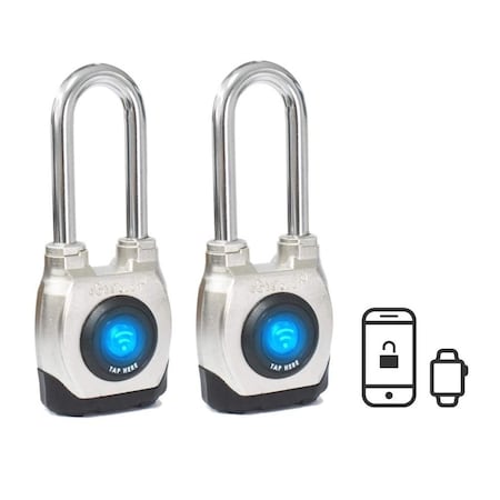 Egeetouch 4th Gen Smart Padlock - Bluetooth and NFC, Long shackle 5-02202-94